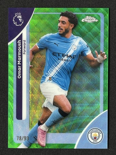 Omar Marmoush 2025 Topps Chrome Green Wave /99