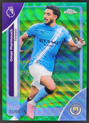 Omar Marmoush 2026 Topps Chrome Green Wave Refractor /99