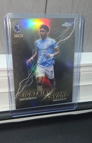 Omar Marmoush 2026 Topps Chrome Premier League Lightning Chrome /50