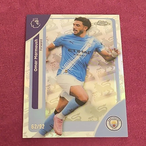Omar Marmoush 2026 Topps Chrome Premier League LogoFractor /92