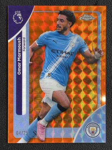 Omar Marmoush 2025 Topps Chrome Premier League Orange Geometric /25
