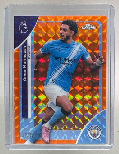 Omar Marmoush 2026 Topps Chrome Premier League Orange Geometric /25