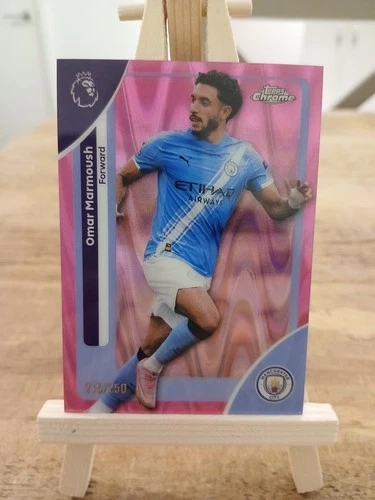 Omar Marmoush 2026 Topps Chrome Premier League Pink RayWave /250