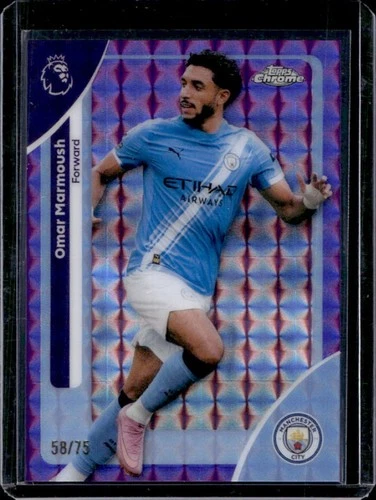 Omar Marmoush 2026 Topps Chrome Purple Geometric Refractor /75