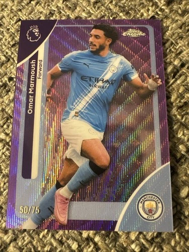 Omar Marmoush 2026 Topps Chrome Purple Raywave /75