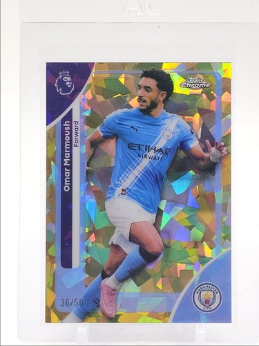 Omar Marmoush 2026 Topps Chrome Sapphire Gold /50
