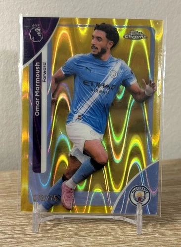 Omar Marmoush 2026 Topps Chrome Yellow RayWave /275