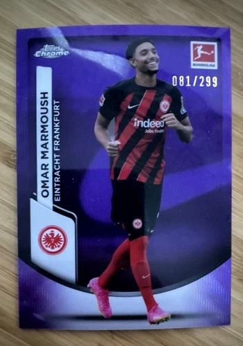 Omar Marmoush 2024 Topps Cromo Bundesliga Purple Wave Refractor /299