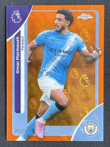 Omar Marmoush 2026 Topps Cromo Logo Fractor Naranja /25