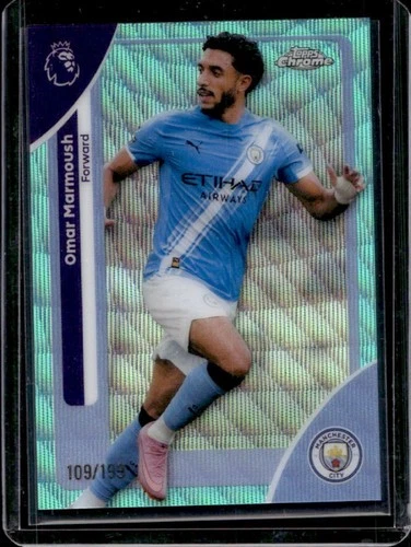 Omar Marmoush 2026 Topps Cromo Premier League Aqua Wave Refractor /199