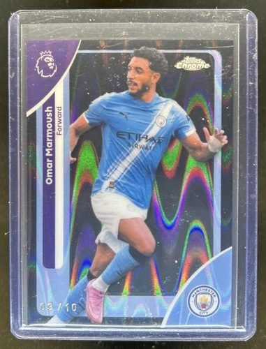 Omar Marmoush 2026 Topps Cromo Premier League Negro RayWave Refractor /10