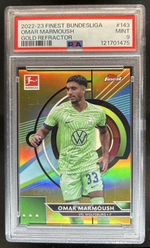 Omar Marmoush 2022 Topps Finest Gold Refractor /50