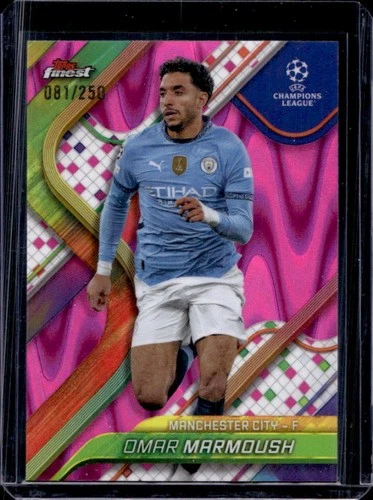 Omar Marmoush 2024 Panini Finest Pink Raywave Refractor /250