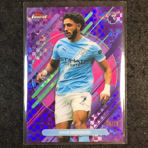 Omar Marmoush 2026 Topps Finest Purple Checker /75