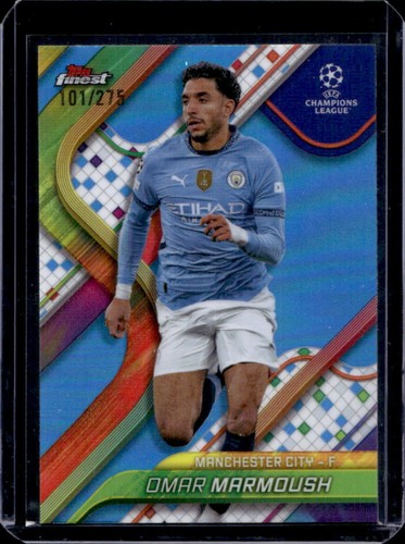 Omar Marmoush 2024 Topps Finest Sky Blue Refractor /275