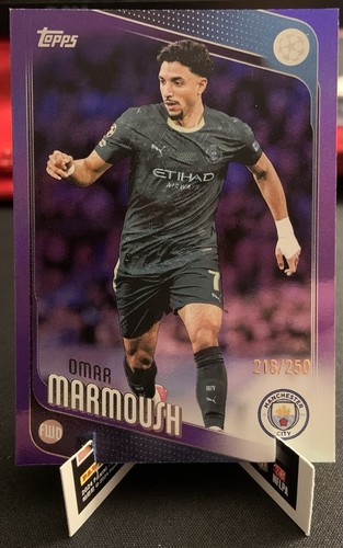 Omar Marmoush 2025 Topps Flagship Purple Refractor /250