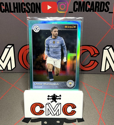 Omar Marmoush 2024 Topps Merlin Chrome Aqua /75