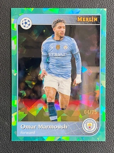 Omar Marmoush 2024 Topps Merlin Chrome Aqua Ice /75
