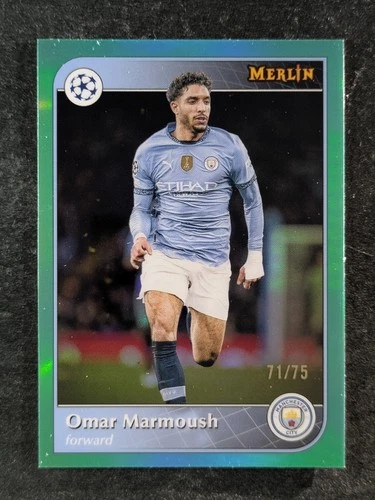 Omar Marmoush 2024 Topps Merlin Chrome Aqua Refractor 71/75