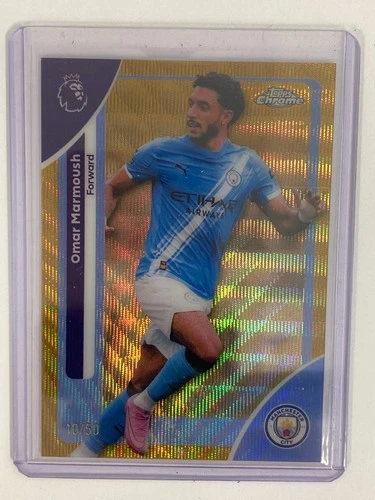 Omar Marmoush 2026 Topps Premier League Chrome Gold Wave
