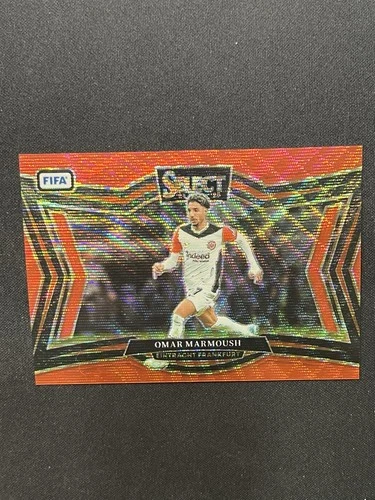 Omar Marmoush 2024 Panini Select FIFA Red Wave Prizm /59