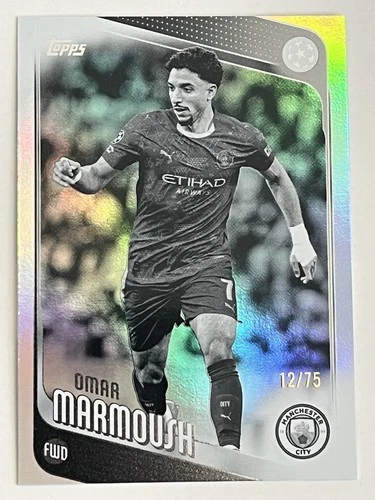 Omar Marmoush 2025 Topps UEFA UCC Black & White Foil /75