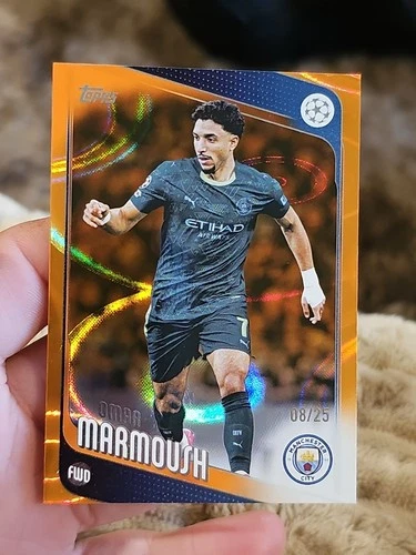 Omar Marmoush 2025 Topps UEFA UCC Orange Refractor /25