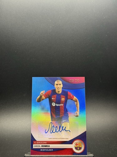 Oriol Romeu 2024 Topps Barcelona Team Set Blue Refractor /250