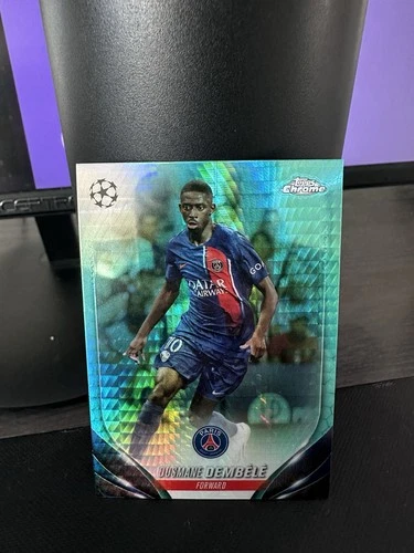 Ousmane Dembele 2023 Topps Chrome Aqua Prism Refractor #14