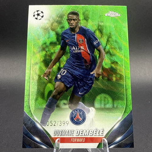 Ousmane Dembele 2023 Topps Chrome Neon Green Wave Refractor /399