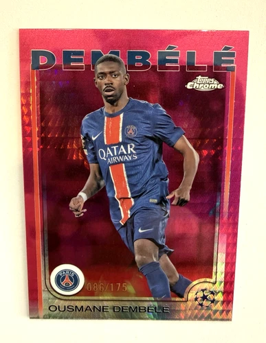 Ousmane Dembele 2024 Topps Chrome Neon Pink Prism /175