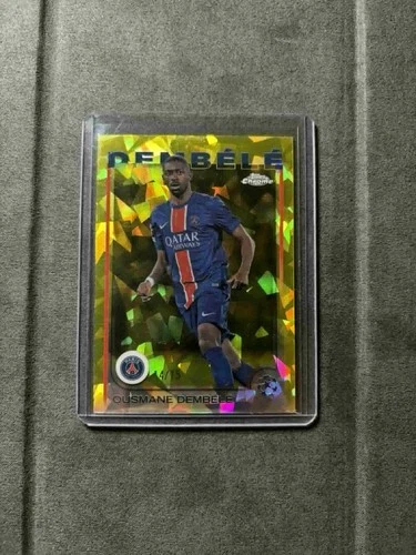 Ousmane Dembele 2024 Topps Chrome Sapphire Yellow /75