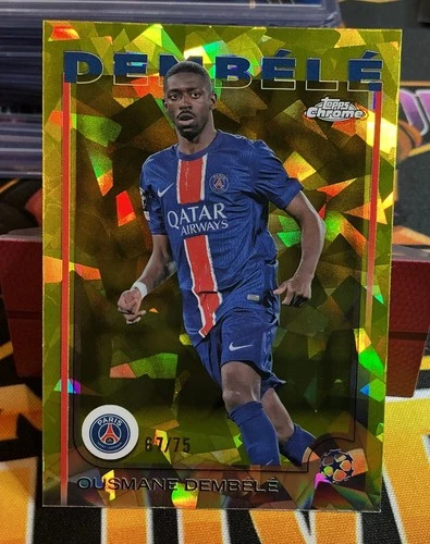 Ousmane Dembele 2024 Topps Chrome Sapphire Yellow Sapphire /75