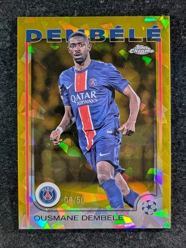 Ousmane Dembele 2024 Topps Chrome UCC Gold Sapphire /50