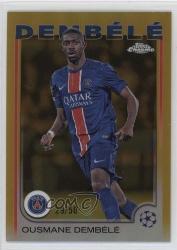 Ousmane Dembele 2024 Topps Chrome UEFA Club Competitions Gold Refractor /50