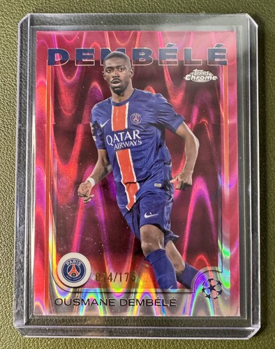 Ousmane Dembele 2024 Topps Chrome UEFA Club Pink Lava Refractor /175