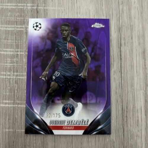 Ousmane Dembele 2023 Topps Chrome UEFA Purple Raywave Refractor /175