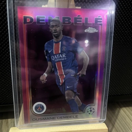 Ousmane Dembele 2024 Topps Chrome UEFA Violet Refractor /299