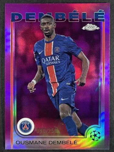 Ousmane Dembele 2024 Topps Cromo UEFA Rosa Refractor /250