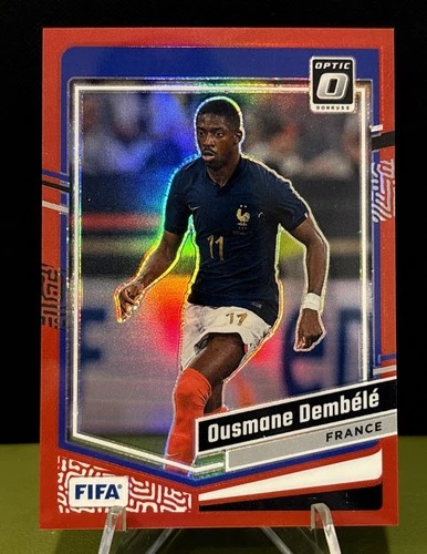Ousmane Dembele 2023 Panini Donruss Optic FIFA Red Holo Prizm /299