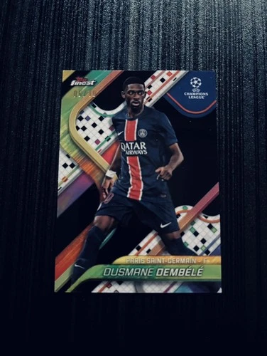 Ousmane Dembele 2024 Topps Finest Black Refractor /10