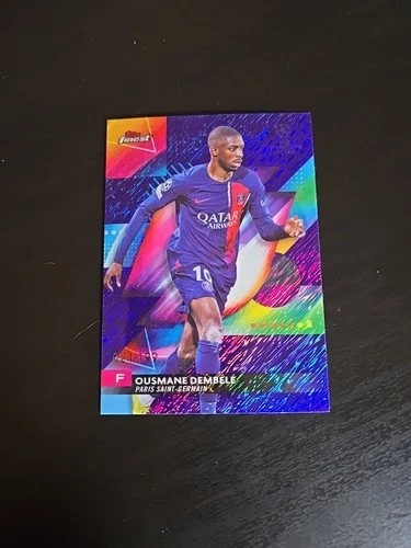 Ousmane Dembele 2024 Topps Finest Blue Shimmer