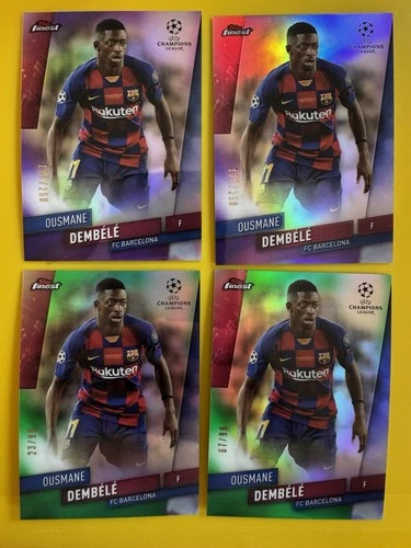 Ousmane Dembele 2019 Topps Finest Green and Purple Refractor /99