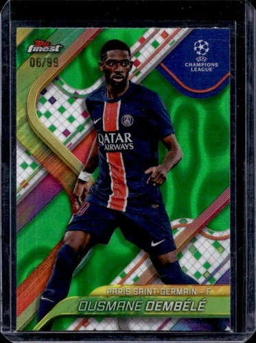 Ousmane Dembele 2024 Topps Finest Green Lava Refractor /99