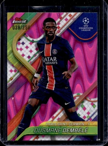 Ousmane Dembele 2024 Topps Finest Pink Raywave Refractor /250