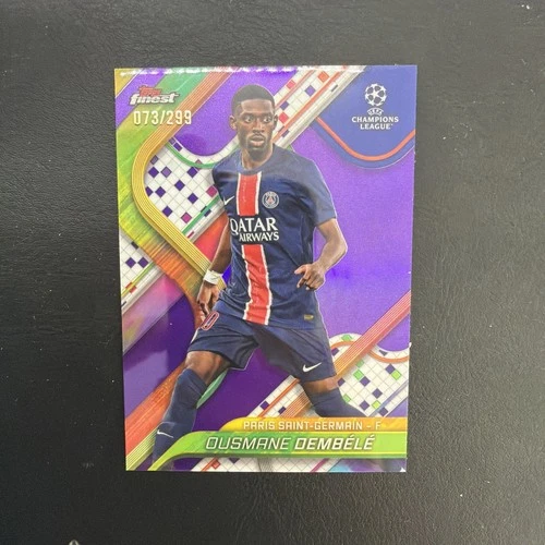 Ousmane Dembele 2024 Topps Finest Purple Refractor /299