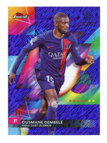 Ousmane Dembele 2023 Topps Finest Purple Shimmer /199