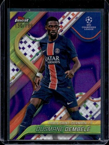 Ousmane Dembele 2024 Topps Finest UEFA Purple Lava Refractor /199