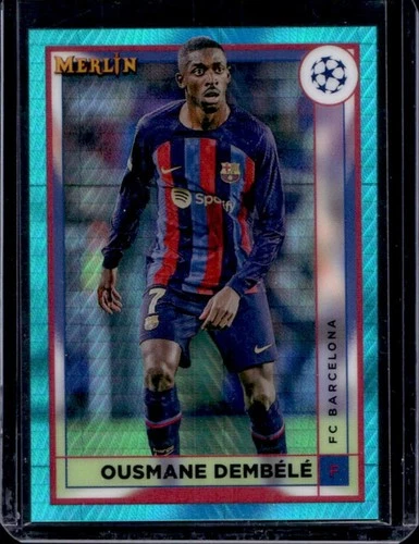 Ousmane Dembele 2022 Topps Merlin Chrome Aqua Prism