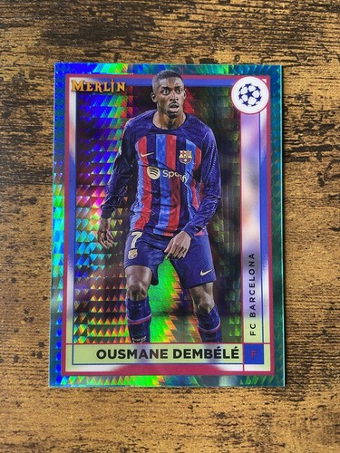 Ousmane Dembele 2022 Topps Merlin Chrome Aqua Prism Refractor